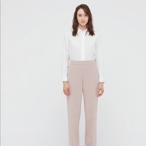 Uniqlo- WOMEN STRETCH DOUBLE FACE STRAIGHT PANTS - Blush